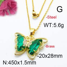 Fashion Brass Necklace  F6N403266vbnl-J66