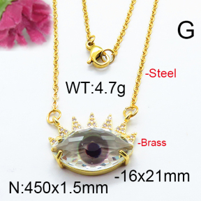 Fashion Brass Necklace  F6N403278abol-J66
