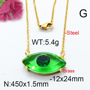 Fashion Brass Necklace  F6N403279bbov-J66