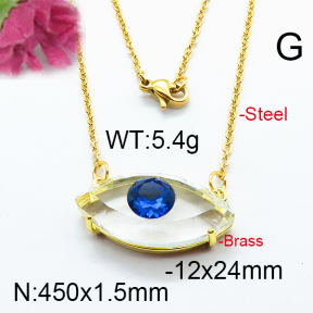 Fashion Brass Necklace  F6N403282bbov-J66