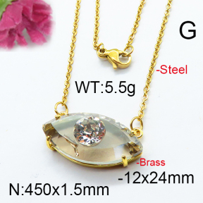 Fashion Brass Necklace  F6N403287bbov-J66