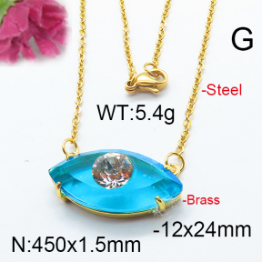 Fashion Brass Necklace  F6N403288bbov-J66