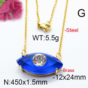 Fashion Brass Necklace  F6N403289bbov-J66