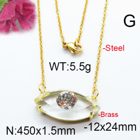 Fashion Brass Necklace  F6N403290bbov-J66