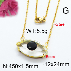 Fashion Brass Necklace  F6N403291bbov-J66