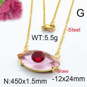 Fashion Brass Necklace  F6N403292bbov-J66