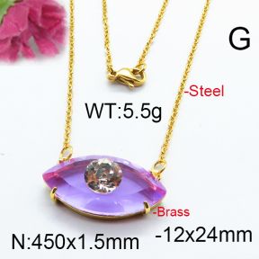 Fashion Brass Necklace  F6N403293bbov-J66