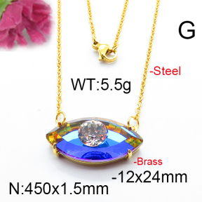 Fashion Brass Necklace  F6N403294bbov-J66