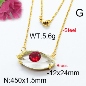 Fashion Brass Necklace  F6N403298bbov-J66