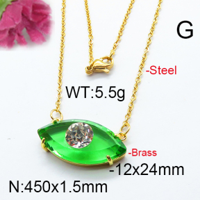 Fashion Brass Necklace  F6N403299bbov-J66