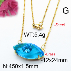 Fashion Brass Necklace  F6N403300bbov-J66