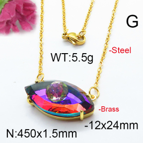 Fashion Brass Necklace  F6N403301bbov-J66