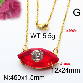 Fashion Brass Necklace  F6N403304bbov-J66