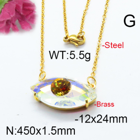 Fashion Brass Necklace  F6N403307bbov-J66