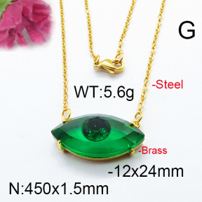 Fashion Brass Necklace  F6N403309bbov-J66