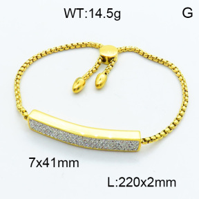SS Crystal Stone Bracelets 3B4002551vhnv-423