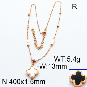 SS Rose Gold-plated Necklaces 6N3001143bhva-317
