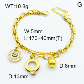 SS Crystal Stone Bracelets 3B4002553bhia-488