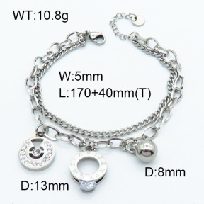 SS Crystal Stone Bracelets 3B4002554bhva-488