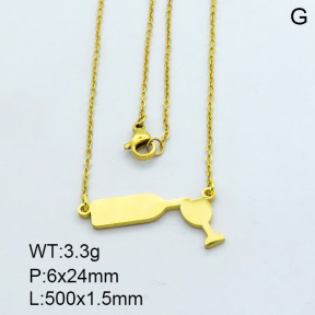 SS Gold-Plated Necklaces 3N2002008aajl-698