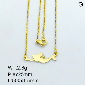 SS Gold-Plated Necklaces 3N2002012aajl-698