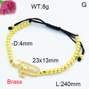 Brass Beads Bracelet F3B404464vbmb-L024