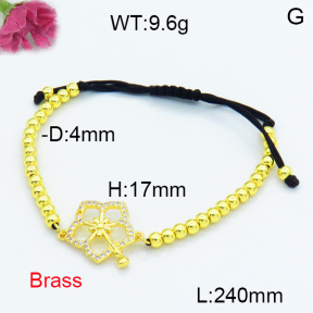 Brass Beads Bracelet F3B404466vbmb-L024