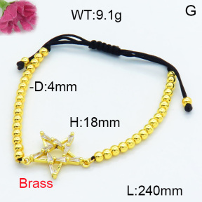 Brass Beads Bracelet F3B404467vbmb-L024