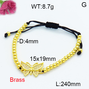 Brass Beads Bracelet F3B404472vbmb-L024
