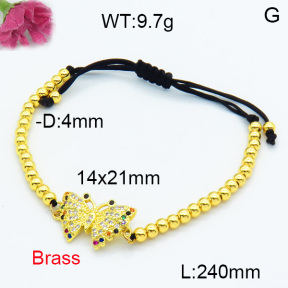 Brass Beads Bracelet F3B404473bbml-L024