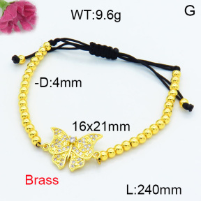 Brass Beads Bracelet F3B404474bbml-L024