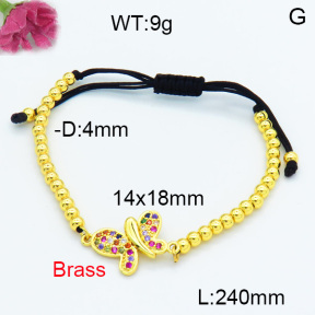 Brass Beads Bracelet F3B404476vbmb-L024