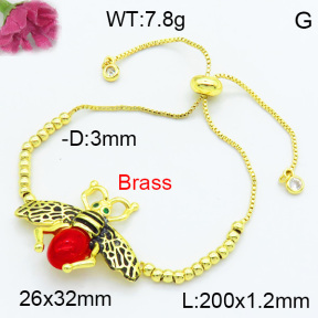Brass Beads Bracelet F3B404485vbmb-G030