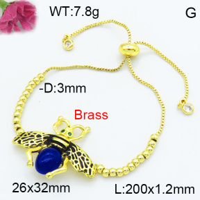 Brass Beads Bracelet F3B404488vbmb-G030