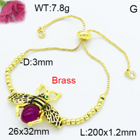 Brass Beads Bracelet F3B404489vbmb-G030