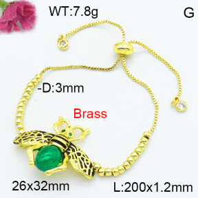 Brass Beads Bracelet F3B404490vbmb-G030