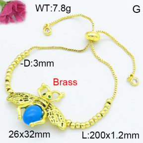 Brass Beads Bracelet F3B404491vbmb-G030