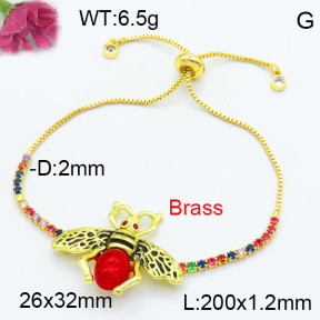 Brass Beads Bracelet F3B404492vbmb-G030