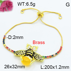 Brass Beads Bracelet F3B404493vbmb-G030