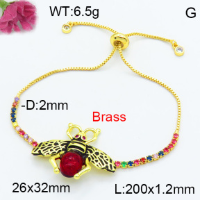 Brass Beads Bracelet F3B404494vbmb-G030