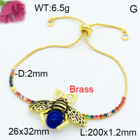 Brass Beads Bracelet F3B404495vbmb-G030