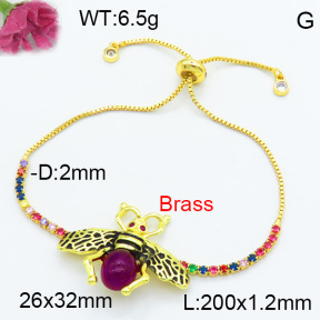 Brass Beads Bracelet F3B404496vbmb-G030
