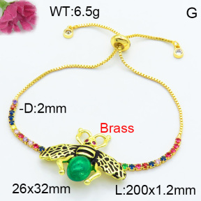 Brass Beads Bracelet F3B404497vbmb-G030