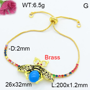 Brass Beads Bracelet F3B404498vbmb-G030