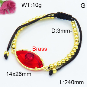 Brass Beads Bracelet F3B404499ablb-G030