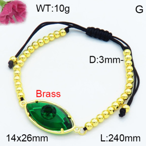 Brass Beads Bracelet F3B404501ablb-G030