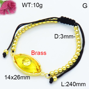 Brass Beads Bracelet F3B404502ablb-G030