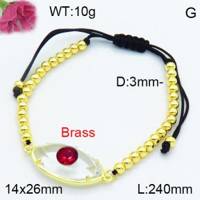 Brass Beads Bracelet F3B404503ablb-G030