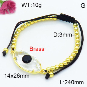 Brass Beads Bracelet F3B404504ablb-G030