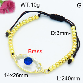 Brass Beads Bracelet F3B404505ablb-G030